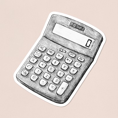 hand draw sketch of calculator isolated on white Stock Illustration  Adobe  Stock