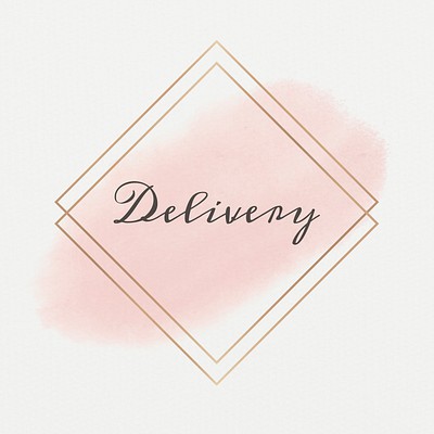 Delivery word badge pastel frame