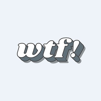 WTF! word retro typography vector