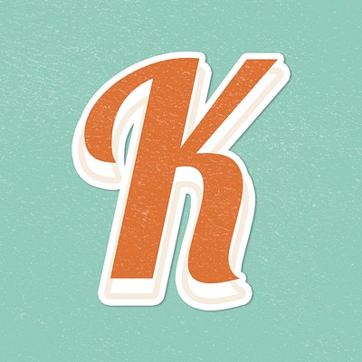 Alphabet letter K retro bold | Premium PSD - rawpixel