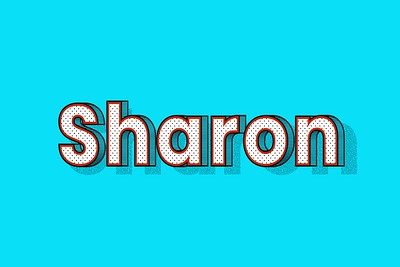 Sharon name dotted pattern font typography