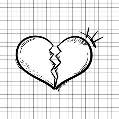 Png broken heart cartoon doodle | Premium PNG Sticker - rawpixel