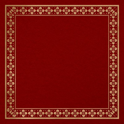 Chinese frame sakura pattern gold square in Chinese New Year theme