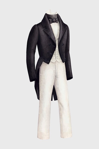 Gentleman&#39;s tuxedo vector design element, remixed from artworks by Henry De Wolfe