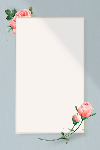 Floral rectangle golden frame vector | Premium Vector - rawpixel