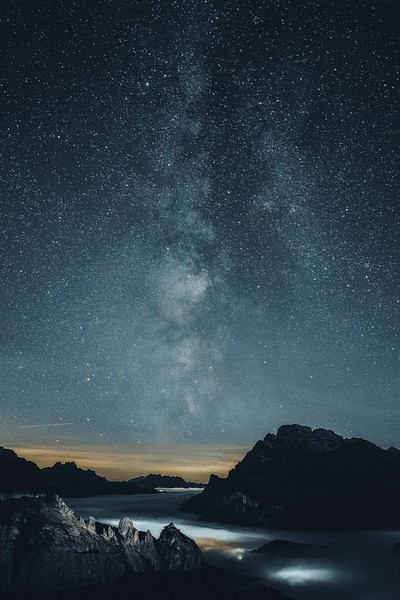 Starry night over the mountain | Premium Photo - rawpixel