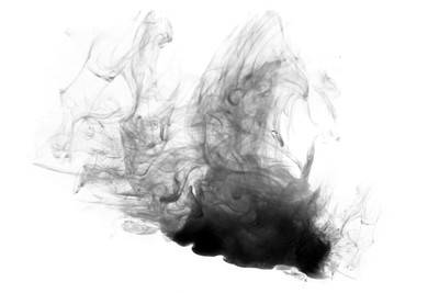 Black smoke effect design element on a white background