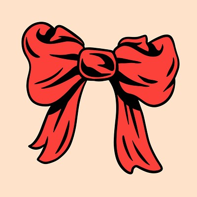 Cute bow sticker design element