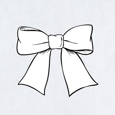 Hand drawn bow design element | Free PSD Illustration - rawpixel