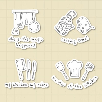 Premium Vector, Set of kawaii kitchen equipment