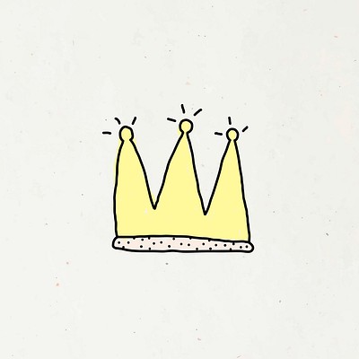 Doodle yellow crown on a beige background vector