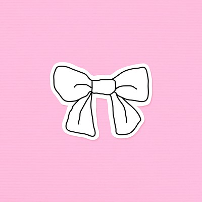 Cute pink bow sticker white  Free PNG Sticker - rawpixel