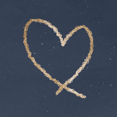 Psd gold glitter heart element