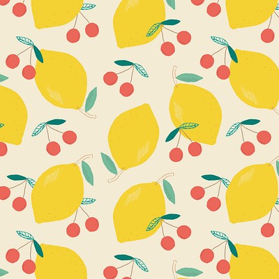 Psd lemon cherry pattern background