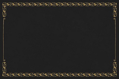 Gold filigree frame border vector