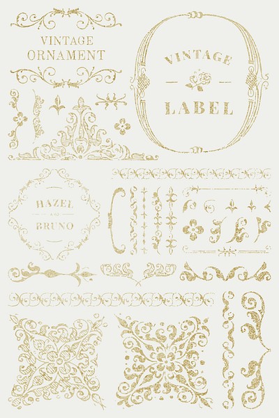 Vector gold vintage ornamental element | Premium Vector - rawpixel