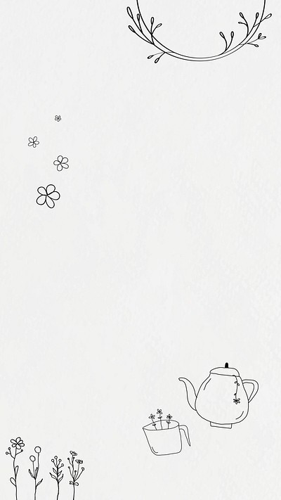 Lifestyle frame vector cute afternoon tea theme doodle drawing