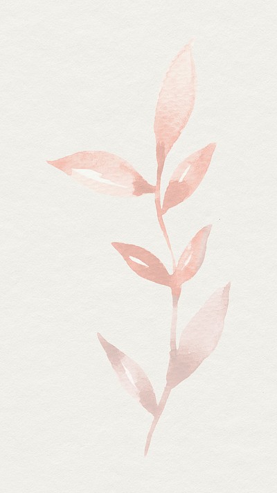 Rose gold leaf watercolor botanical