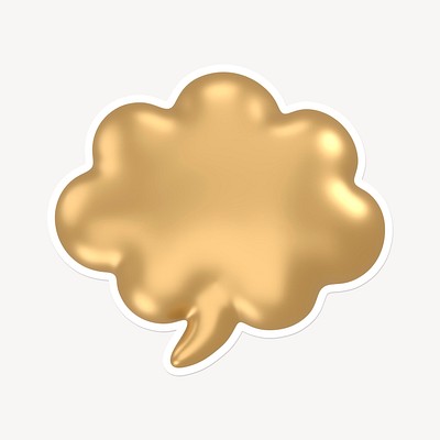 Gold speech bubble, 3D white border design