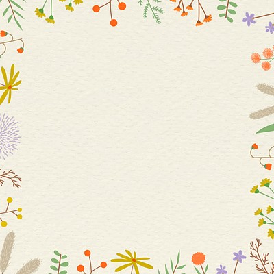 Doodle nature patterned frame vector | Premium Vector - rawpixel