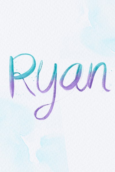 Ryan psd name word pastel | Free PSD - rawpixel