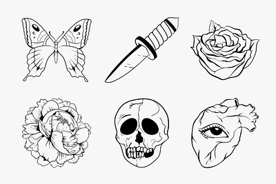 Made my first tattoo flash sheet no design or theme really   rTattooDesigns