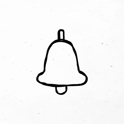 Minimal hand draw bell vector symbol