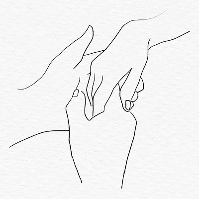 sketches of couples holding hands