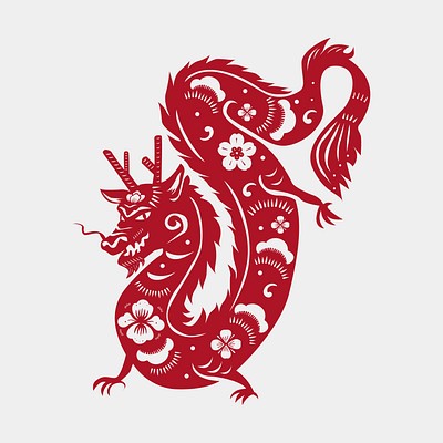 Sticker Red Dragon vector