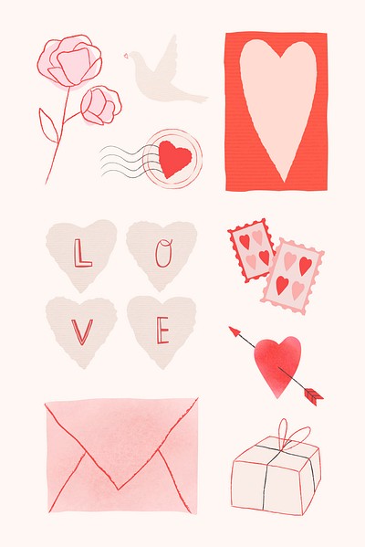 Romantic Love Vector Doodle Design 