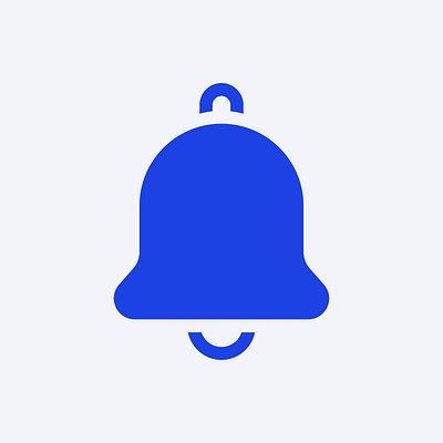 Notification bell icon blue vector | Free Vector - rawpixel