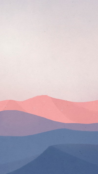 Landscape mobile lockscreen wallpaper with pink mountains illustration