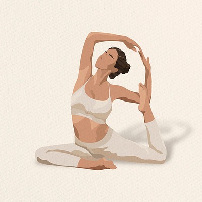 Best Girl Doing Yoga Pose Illustration download in PNG & Vector format