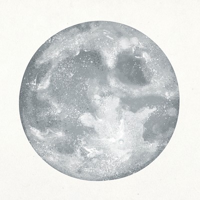 Full Moon Illustration Sticker