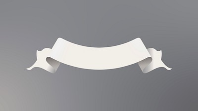 White Ribbon PNG, transparent label