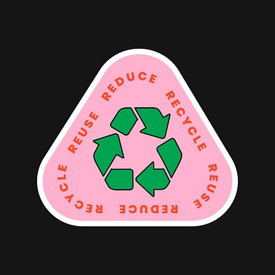 Reduce Reuse Recycle Text Logo Sticker