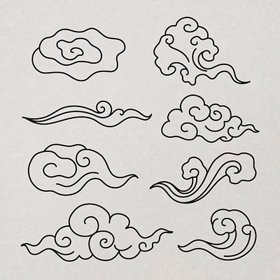 Another day another back tattoo: Abstract Asian Clouds (Freehand desig... |  TikTok