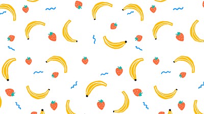 Fruit pattern desktop wallpaper, cute | Free Photo - rawpixel