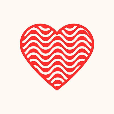 Wavy Heart Sticker
