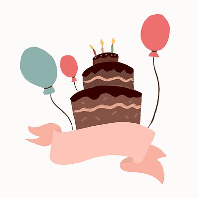 Premium PSD | Twotier birthday cake in chocolate glaze in hand isolated 3d  illustration
