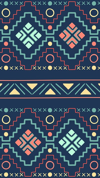 Colorful mobile wallpaper, aesthetic tribal | Free Photo - rawpixel