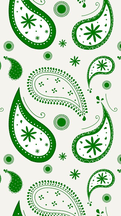 green paisley background