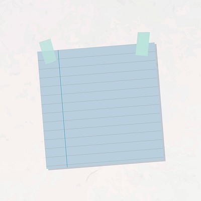 Bluish gray lined notepaper sticker vector