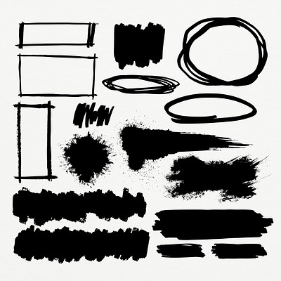 Premium Photo  A set of art brushes for drawing on a black background