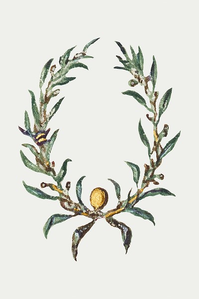 Vector green vintage laurel wreath