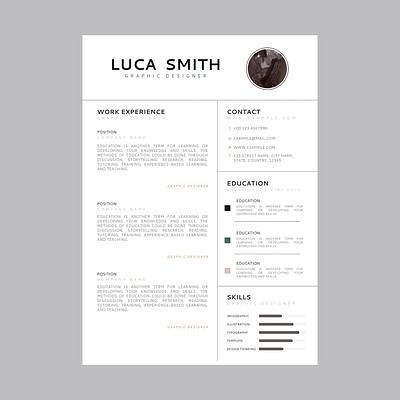 Simple curriculum vitae template vector | Premium Vector - rawpixel