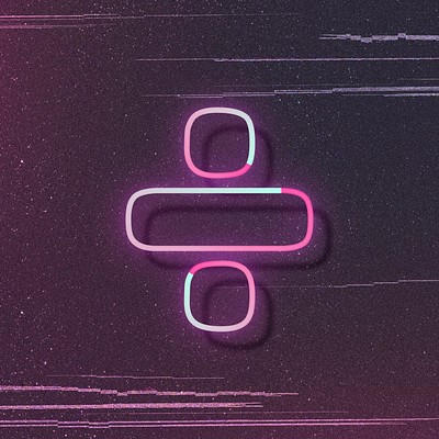 Pink neon glow division symbol font typography