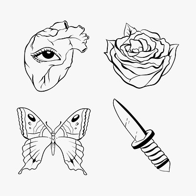 Traditional Tattoo Rose Flash Art Sticker for Sale by Caseychaotic   Redbubble