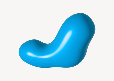 Blue 3D blob psd | Free PSD - rawpixel