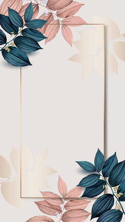 Botanical frame iPhone wallpaper, pink | Premium Photo - rawpixel